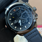 Dual Time Black Dial Watch