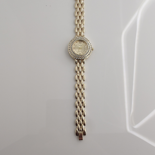 Timiho Ladies Gold Luxury Watch with Crystal Bezel