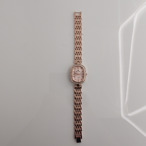 Riluns Rose Gold Oval Crystal Ladies Watch – Sophisticated Elegance