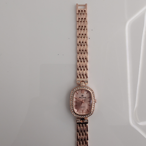 Riluns Rose Gold Oval Crystal Ladies Watch – Sophisticated Elegance