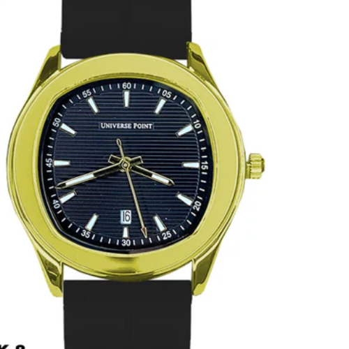 Universe Point Gold Dial Silicone Strap Watch – Luxury Edition