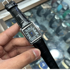 Cartier Tank Style Classic Black Leather Watch
