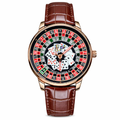 Pindu Design Casino Roulette Luxury Watch – Premium Brown Leather Strap