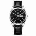 Carrera Calibre 5 Style Automatic Watch – Black Dial & Leather Strap