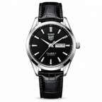Carrera Calibre 5 Style Automatic Watch – Black Dial & Leather Strap