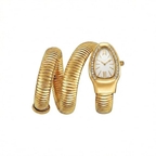Luxury Gold Serpenti Style Watch – Statement Bracelet Design White Dial