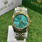 Datejust Style Two Tone SeaGreen Dial Watch – Jubilee Bracelet