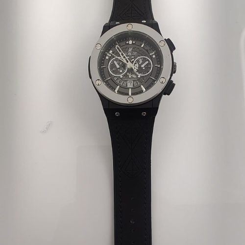 Hublot-Inspired Skeleton Chronograph – Black Rubber Strap | Bold Luxury Redefined