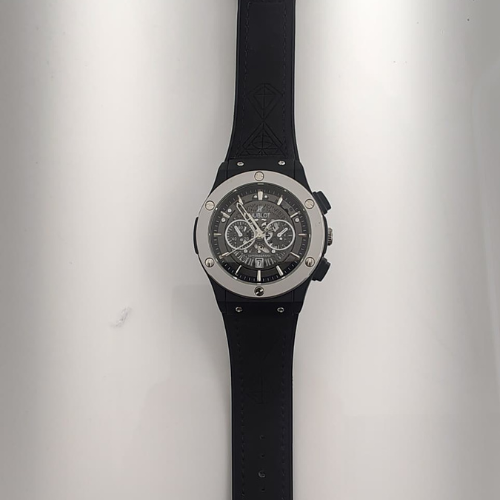 Hublot-Inspired Skeleton Chronograph – Black Rubber Strap | Bold Luxury Redefined
