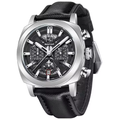 Benyar Chronograph – Black Dial with Silver Case