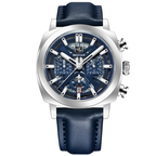 Benyar Chronograph – Blue Dial with Silver Case