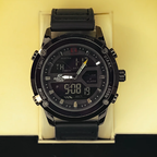 Dual Time Black Dial Watch