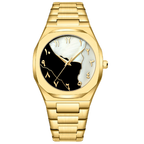 Gold, Black & White Arabic Aura Stainless Steel