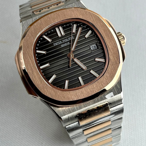 Patek Philippe Luxury Two-Tone Stainless Steel - Black Textured Dial