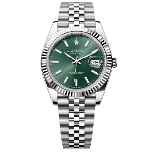 Rolex Stainless Steel – Green Dial with Fluted Bezel