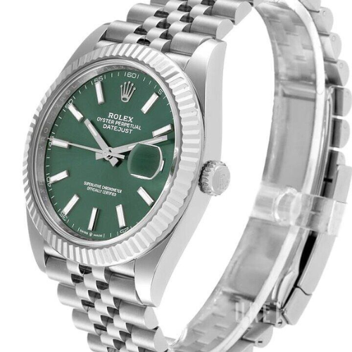Rolex Stainless Steel – Green Dial with Fluted Bezel