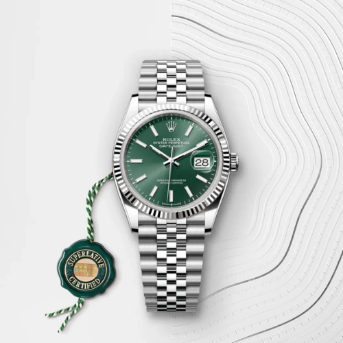 Rolex Stainless Steel – Green Dial with Fluted Bezel