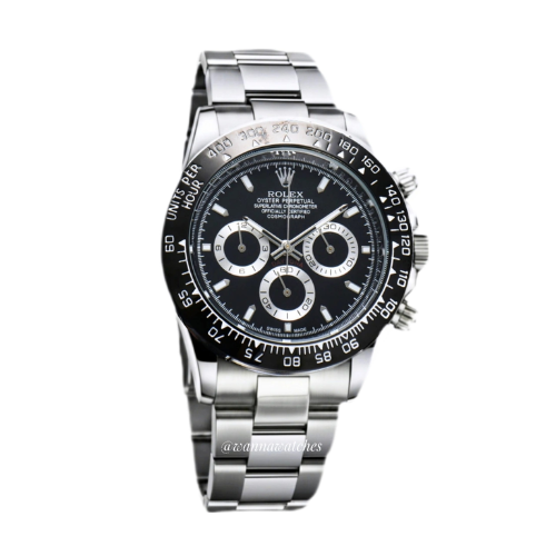 Rolex Luxury Stainless Steel Chronograph – Black Dial