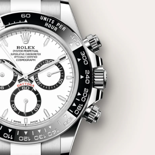 Rolex Luxury Stainless Steel Chronograph – White Dial