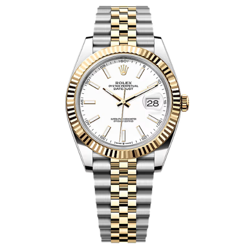 Rolex Two-Tone Stainless Steel – Fluted Bezel & White Dial