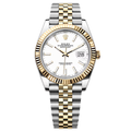 Rolex Two-Tone Stainless Steel – Fluted Bezel & White Dial