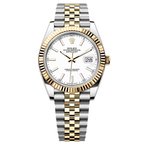Rolex Two-Tone Stainless Steel – Fluted Bezel & White Dial
