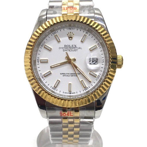 Rolex Two-Tone Stainless Steel – Fluted Bezel & White Dial