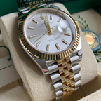 Rolex Two-Tone Stainless Steel – Fluted Bezel & White Dial